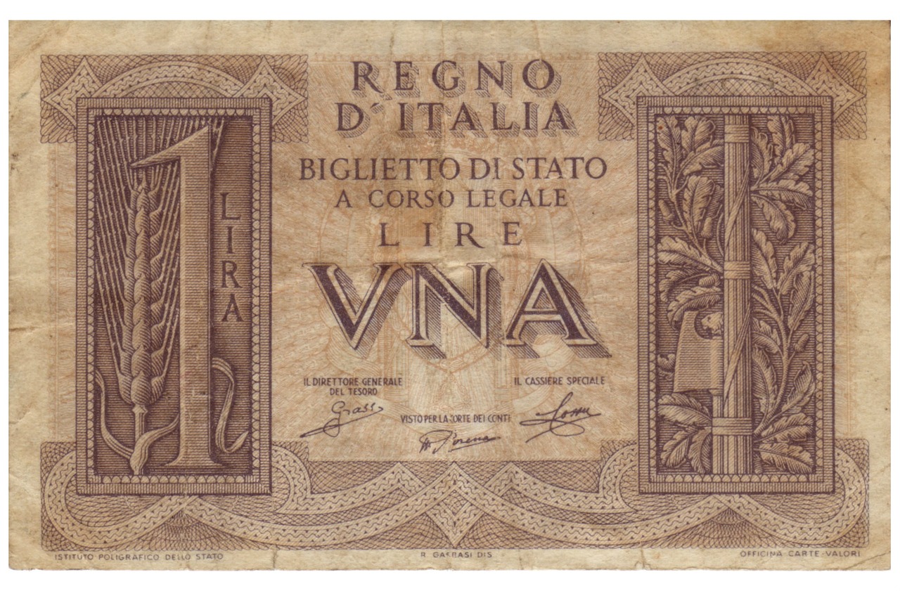 Moneta da 5 lire del 1954 con delfino, simbolo di valore numismatico.