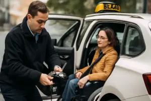 Norme per il trasporto di persone con mobilità ridotta: i supporti di sicurezza richiesti agli autisti di taxi